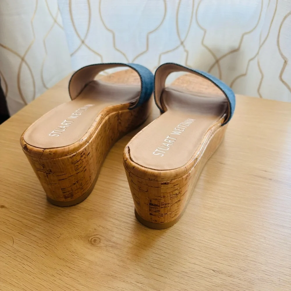 Stuart Weitzman Blue‎ Wedge Sandals - Picture 5 of 9